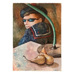 FABRIZIO RICCARDI, surrealist portrait with pears