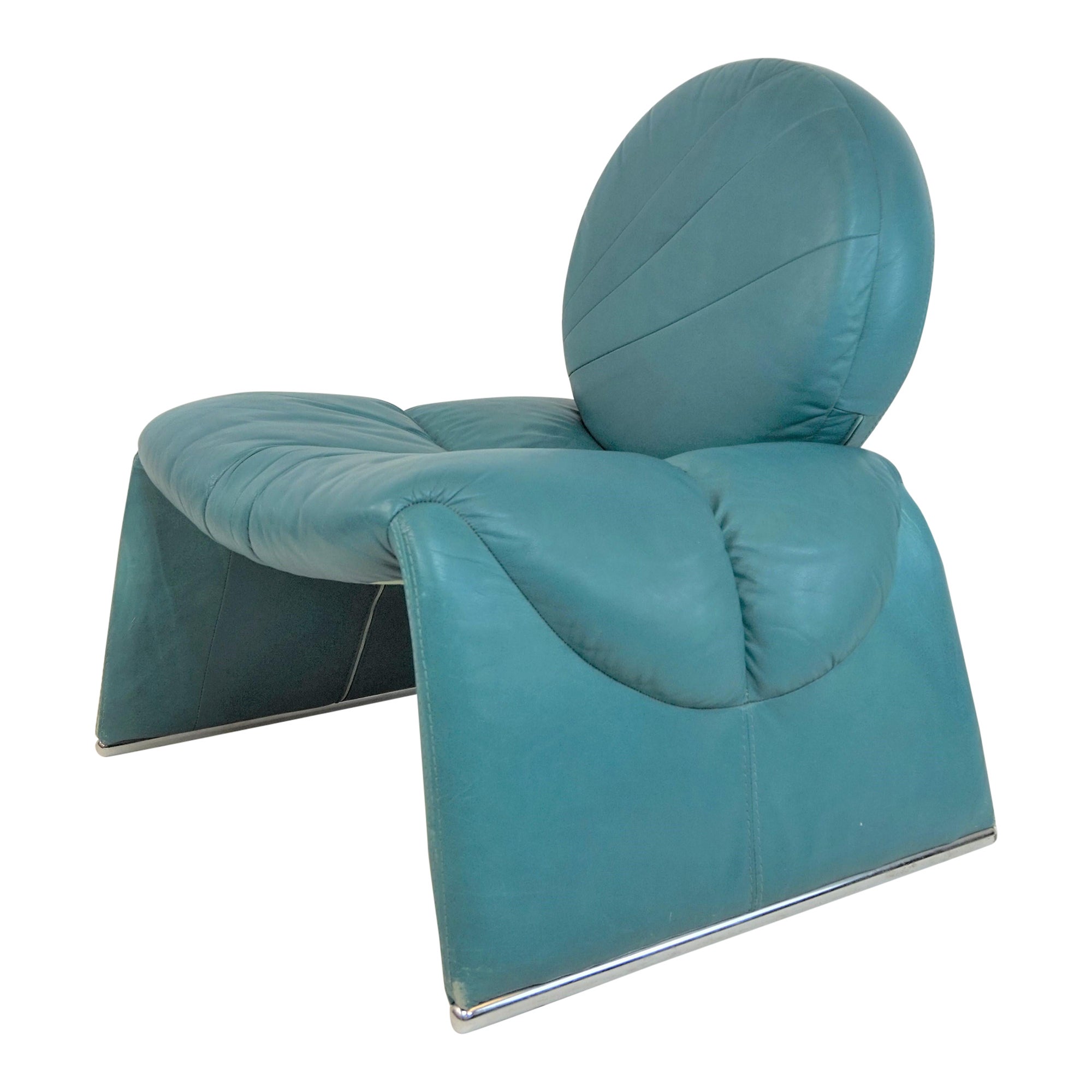 Saporiti C35 Calypso leather lounge chair by Vittorio Introini