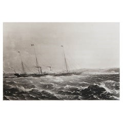 Original Antique Marine Print, The Royal Yacht " Alberta ". C.1890