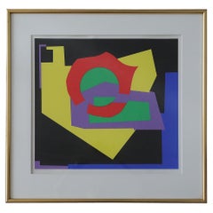 Aage Schmidt, Komposition, Color Lithography, 1987, Framed