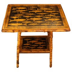Late 19th Century English Two Tier Bamboo Side Table