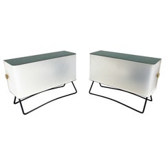 Pair of Mid-Century Plastic & Metal Table Lamps by Pokrok Zilina, Czechoslovakia