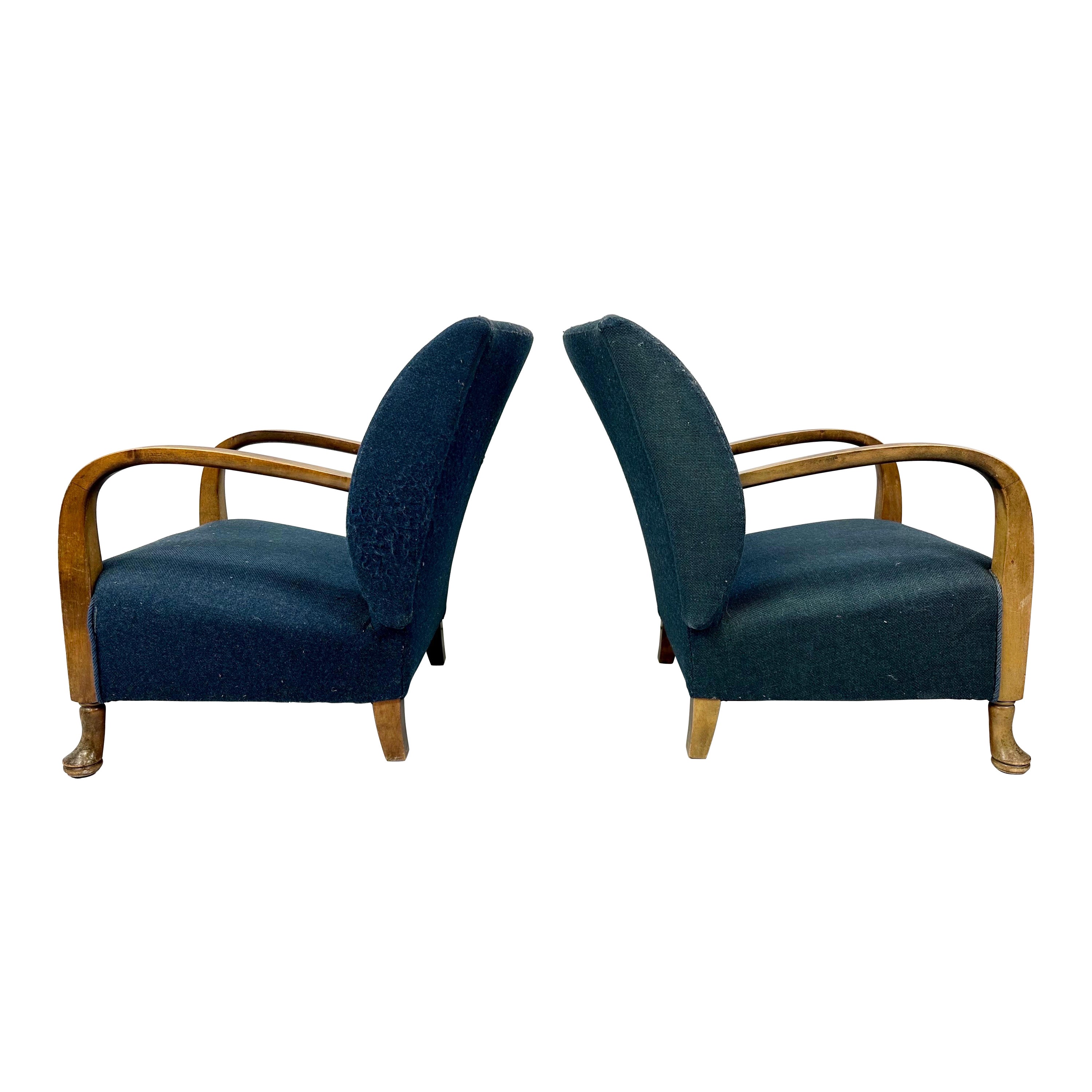 Pair of 1940’s Danish Lounge Chairs For Sale