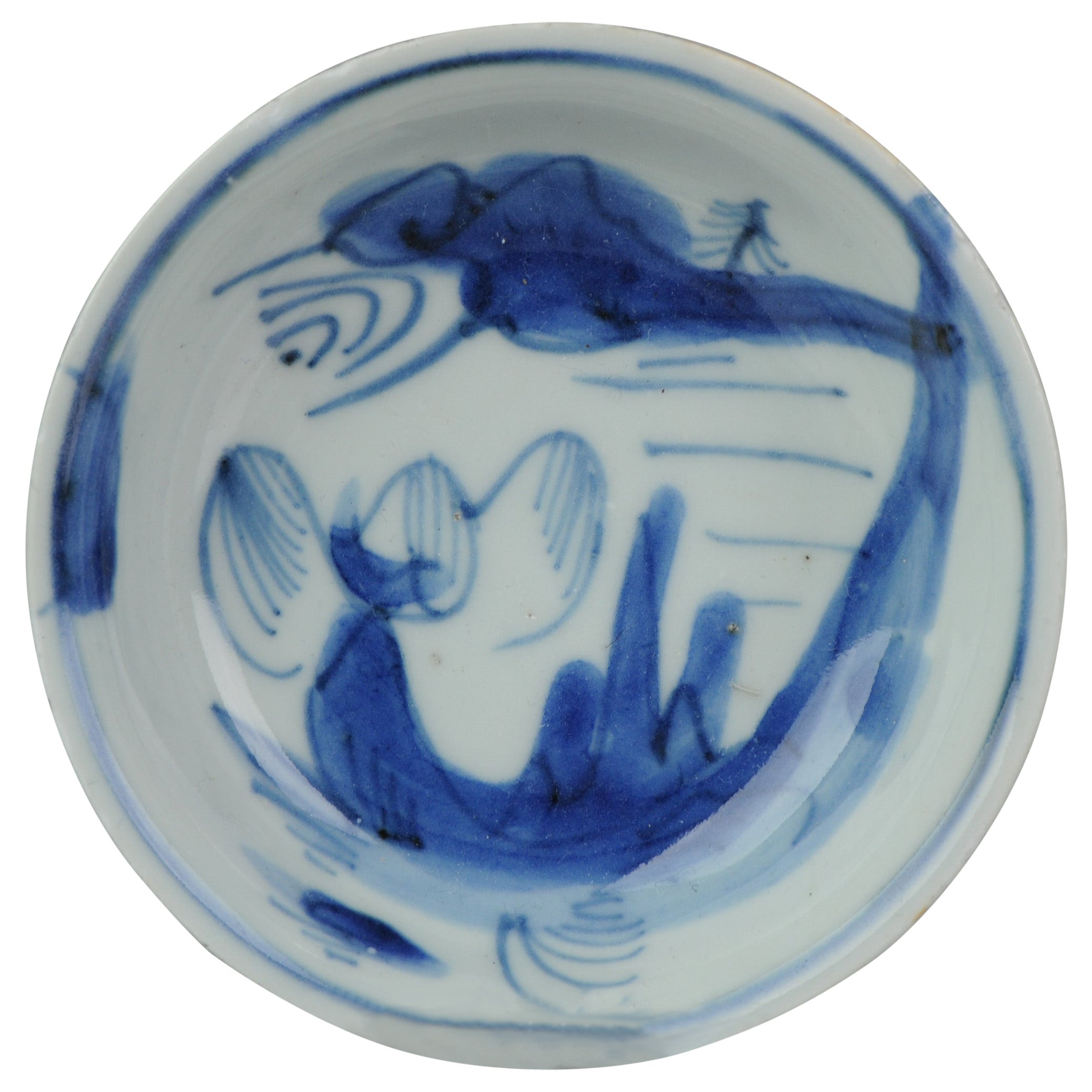 Antike chinesische Jiajing-Szene aus Wanli-Stemcup-Porzellan, 16.-17. Cen im Angebot