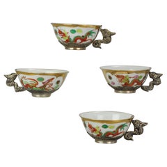 Vintage Set of 4 Chinese Porcelain Proc/Minguo Bowls China, 1960/70 