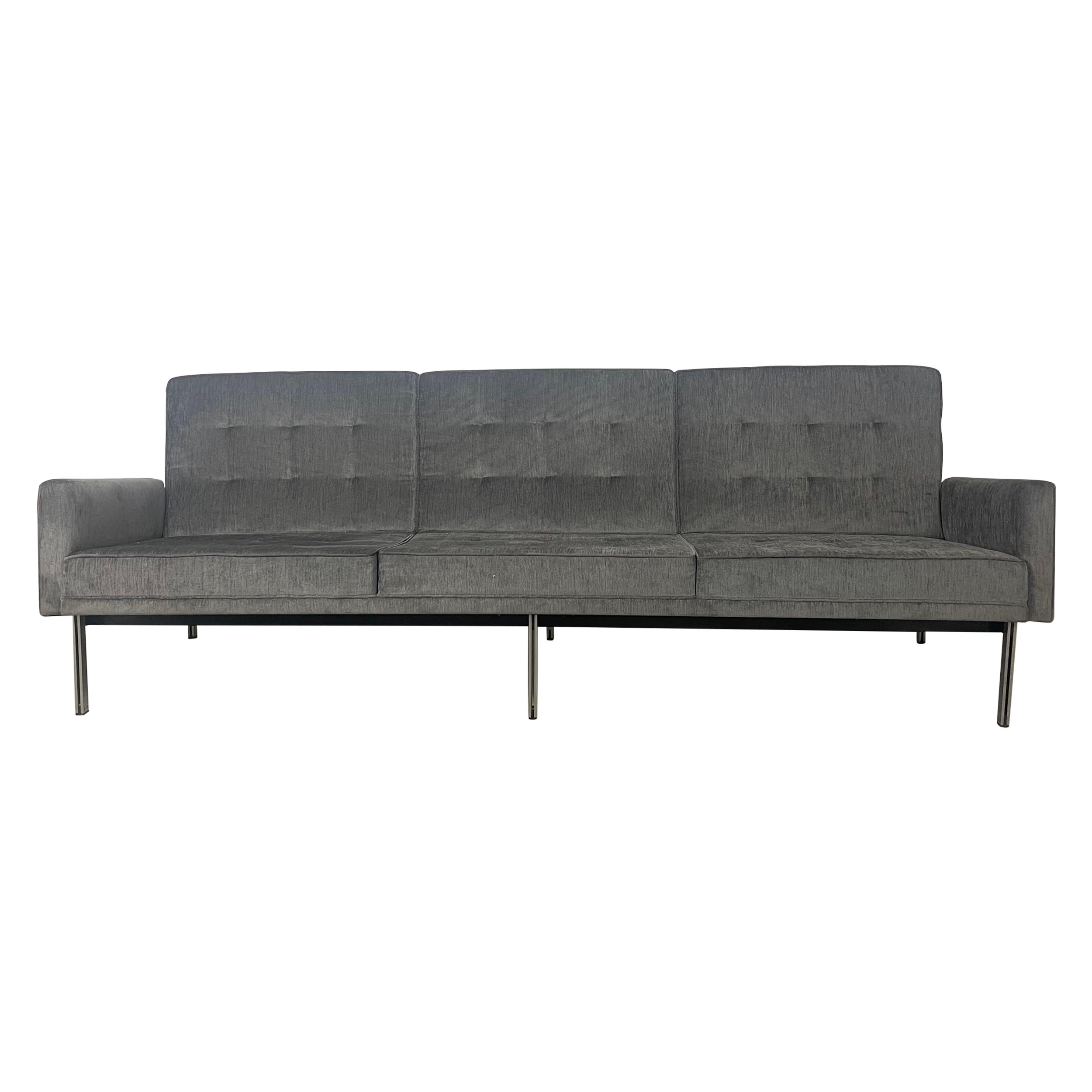 Knoll Parallele Bar Sofa aus grauem Samt