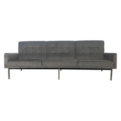 Knoll Parallel Bar Sofa in Gray Velvet