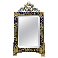 Antique French Cloissone Mirror circa 1890