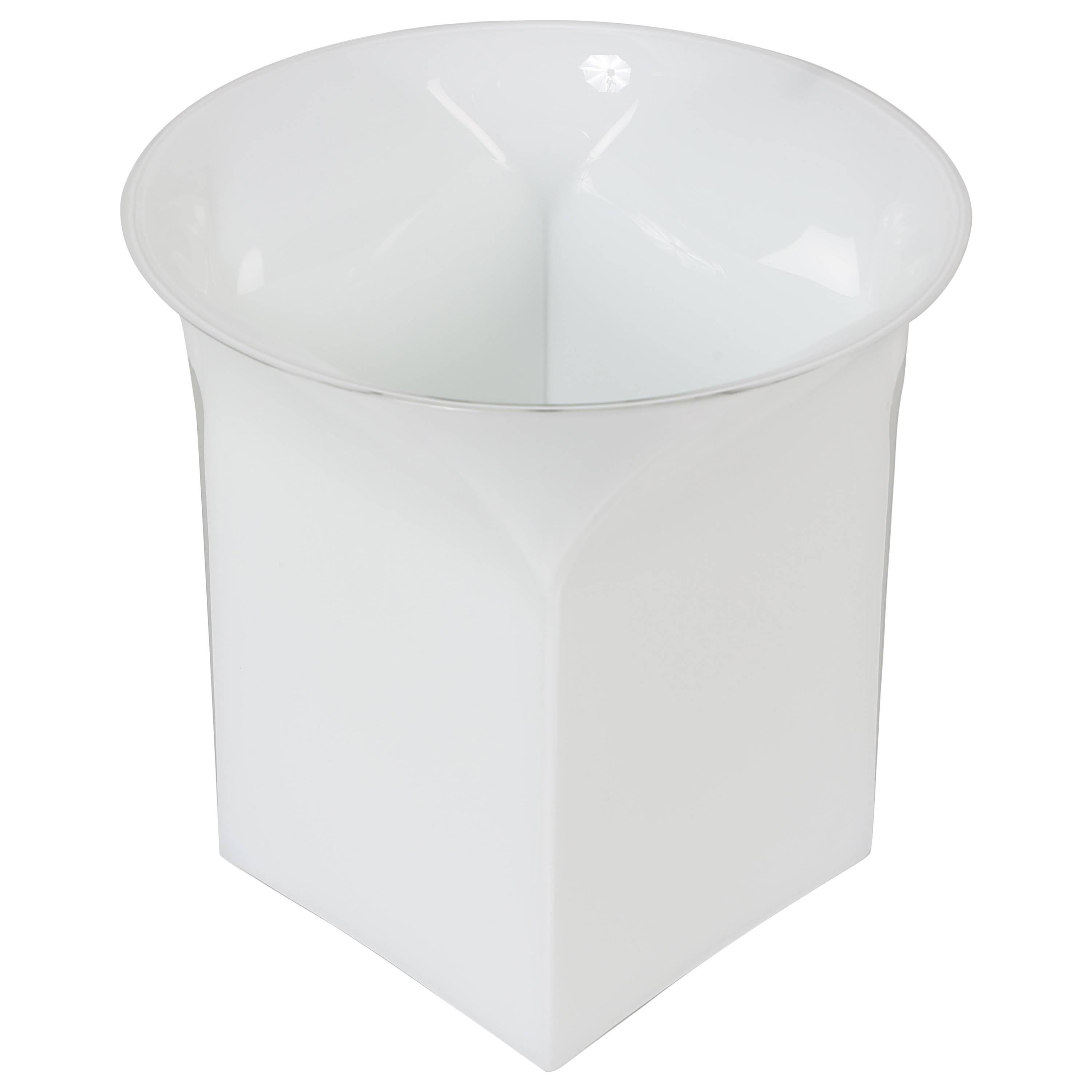 Large 1970s Sergio Asti for Venini Clear over White Glass Vase