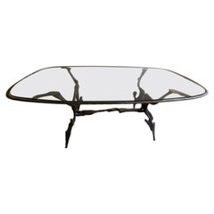 1970 François Thevenin mesa de comedor única de arte en hierro forjado