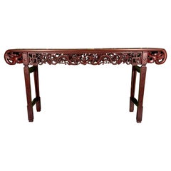 Vintage Asian Carved Console Altar Table