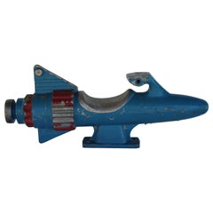 Aluminum Blue Rocket Playground Toy Sculpture