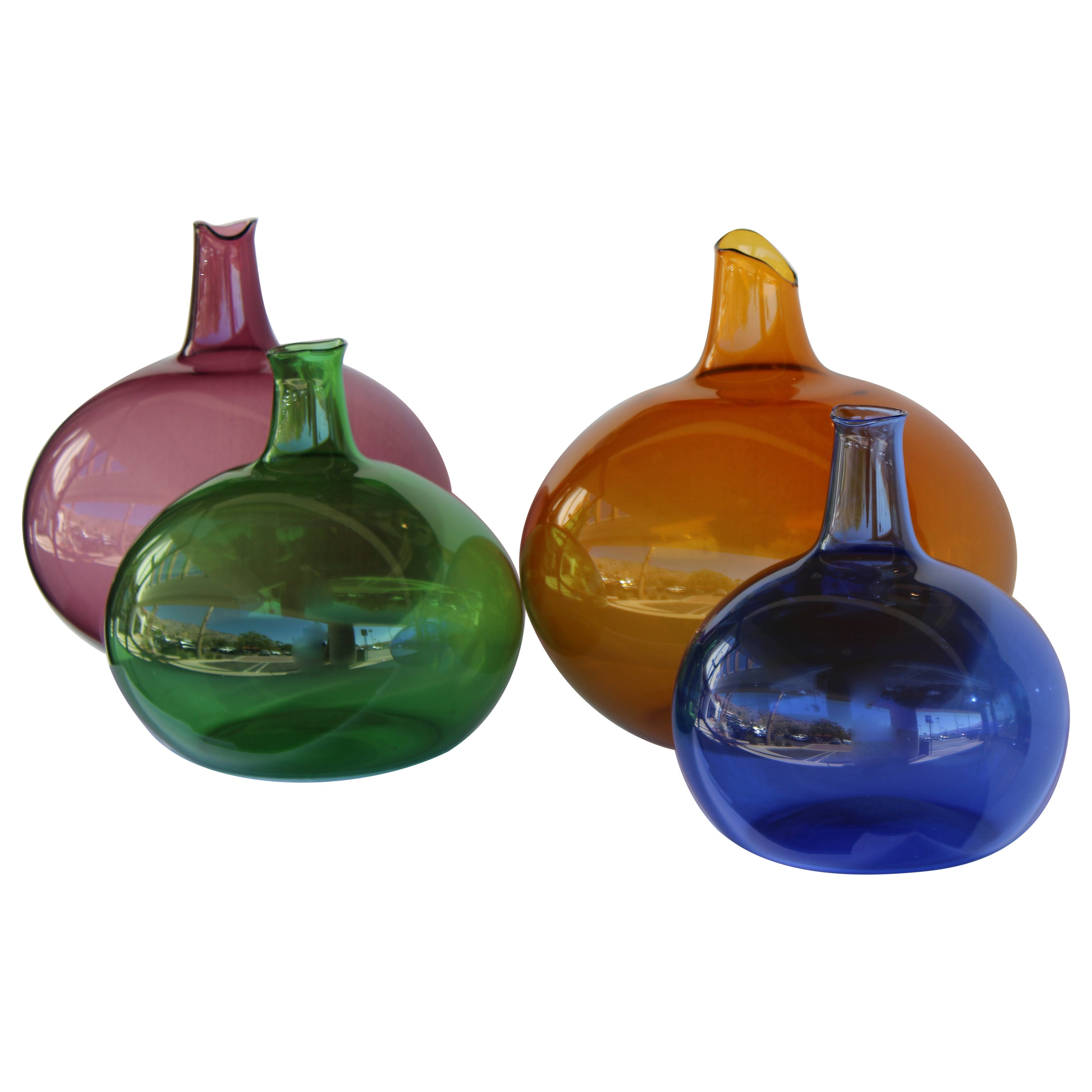Four Hand Blown Glass Vessels by the Zeller Glass Company For Sale