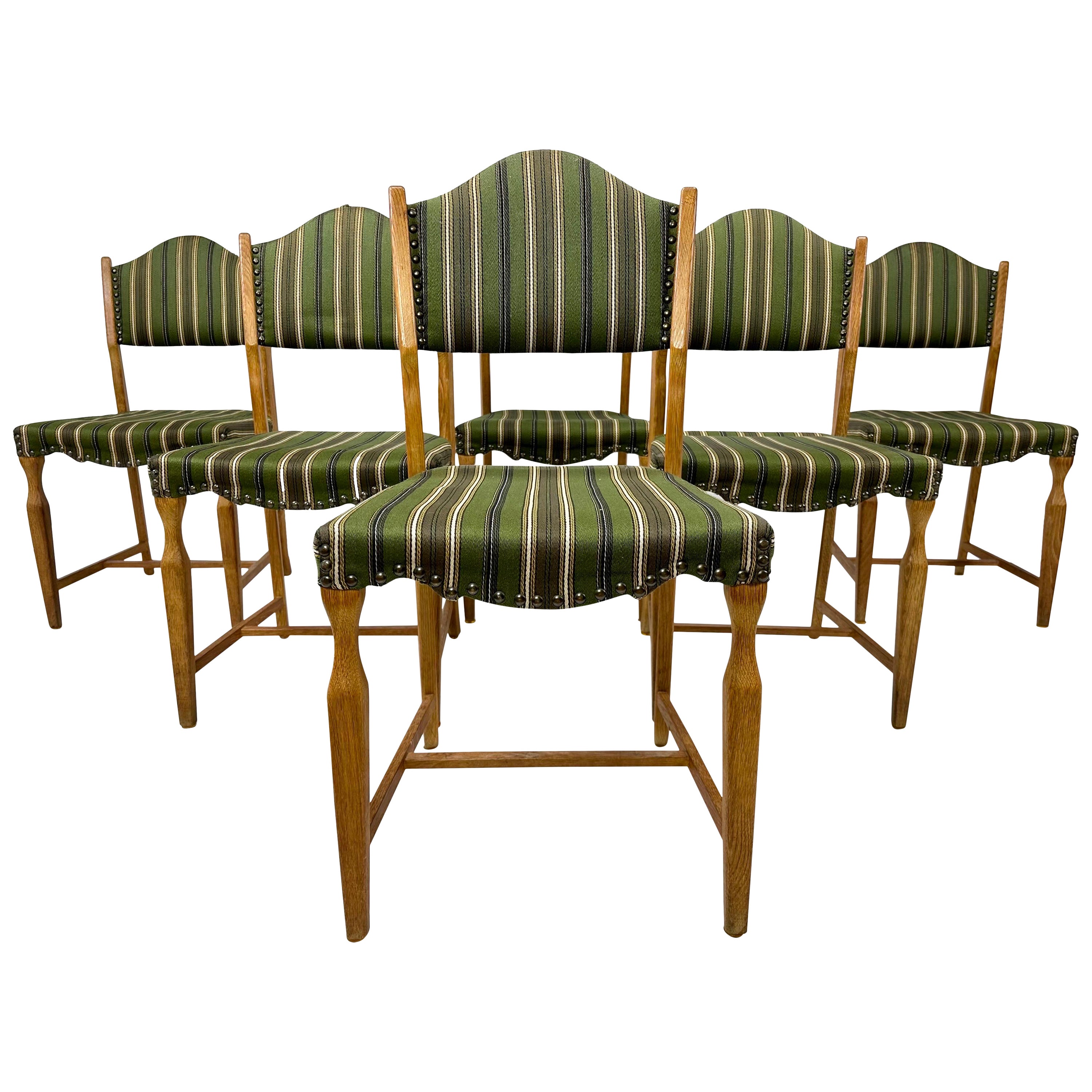 1960s Set of Six Dining Chairs by Henning Kjaernulf For Sale
