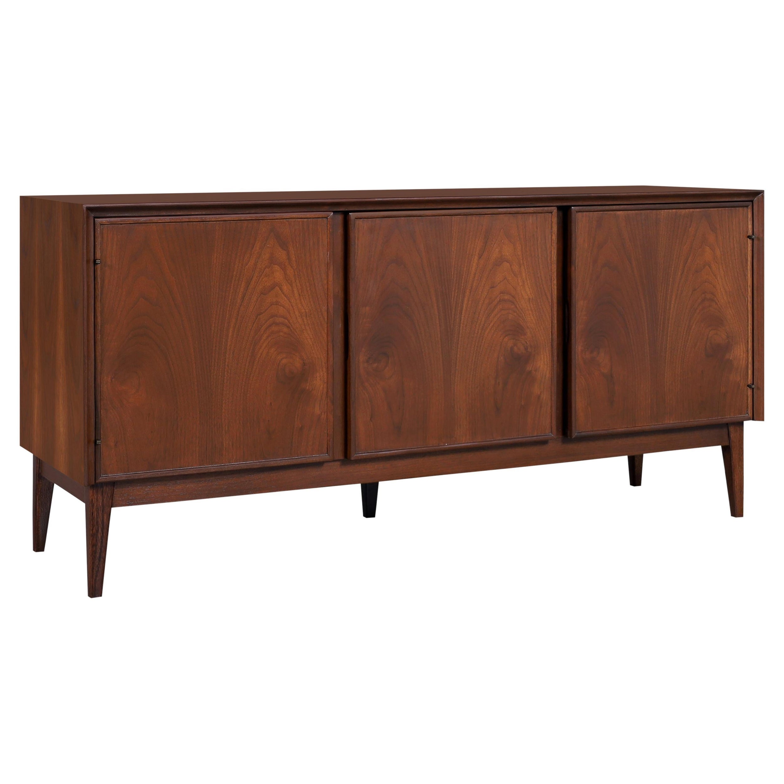 Mid-Century Walnut Credenza by Merton L. Gershun for American of Martinsville For Sale