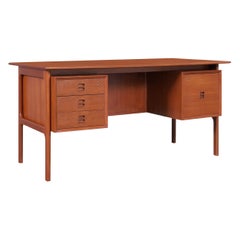 Danish Modern Teak Desk W/ Bookcase by Erik Brouer for Brouer Møbelfabrik