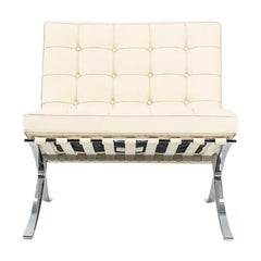 2023 Mies van der Rohe for Knoll Barcelona Lounge Chair in Ivory Leather