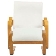 1960s Marcel Breuer for Knoll Isokon Chaise Lounge Chair New White Upholstery