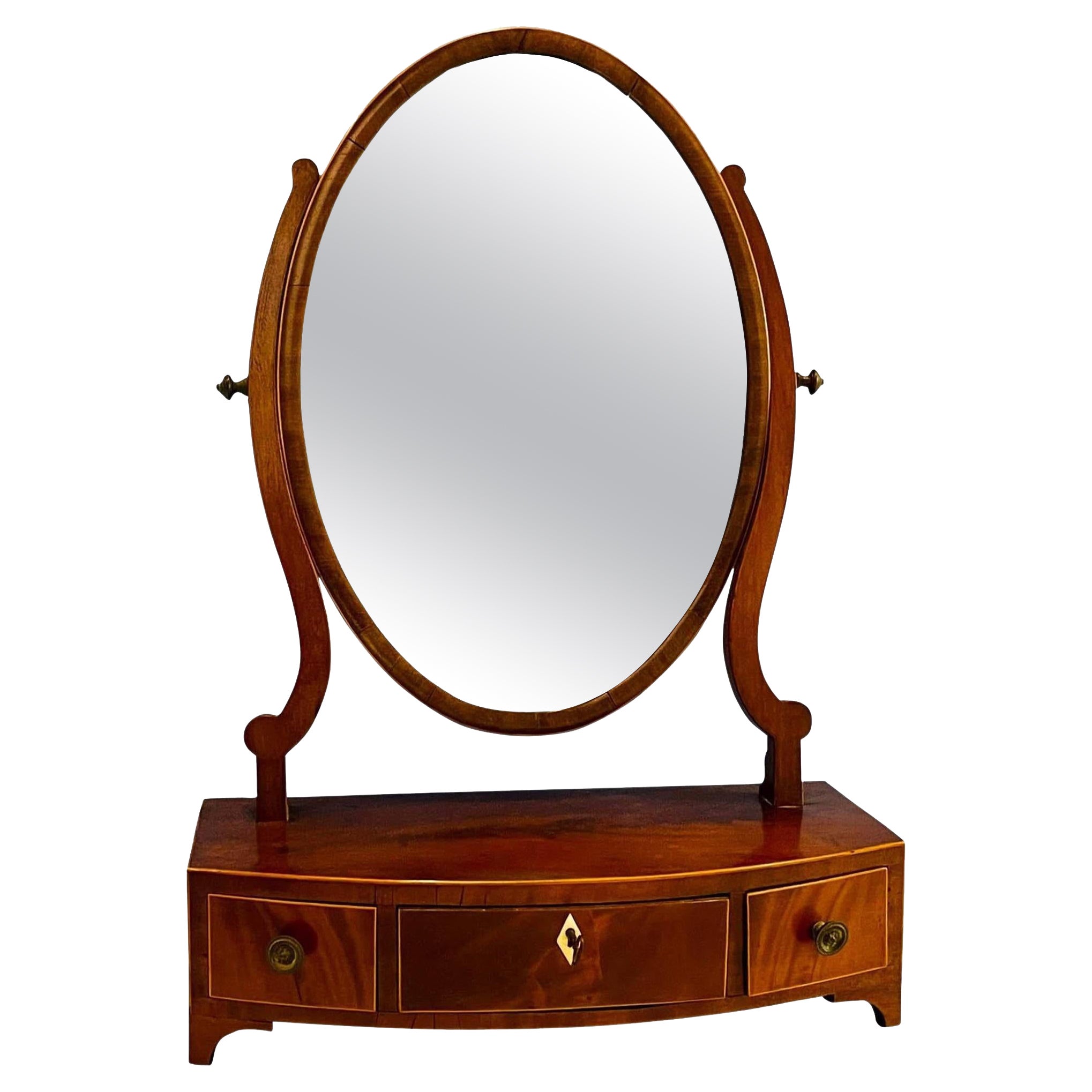 18th C Georgian Mahogany Tilting Dressing Mirror For Sale