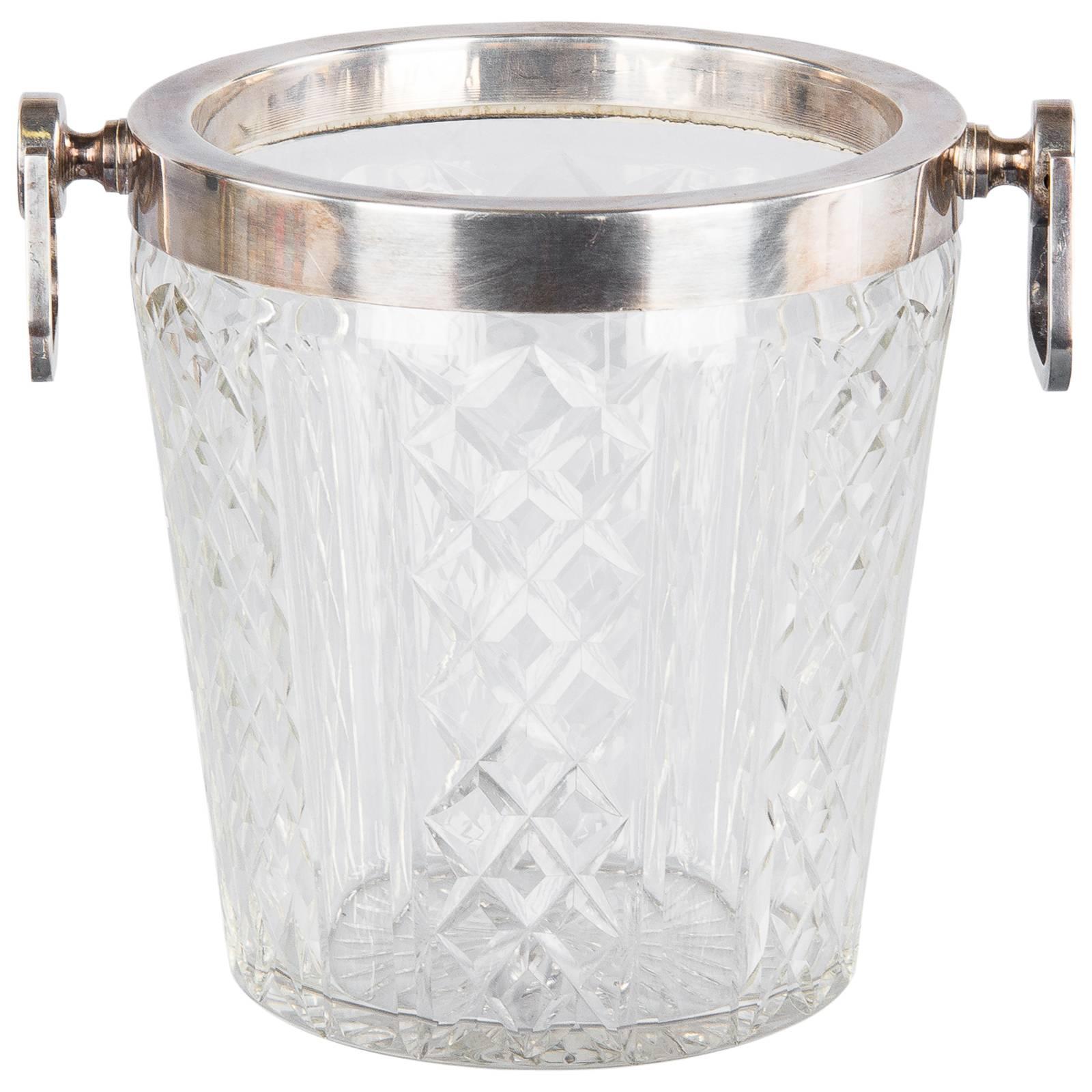 French Cut-Glass Champagne Bucket, 20th Century