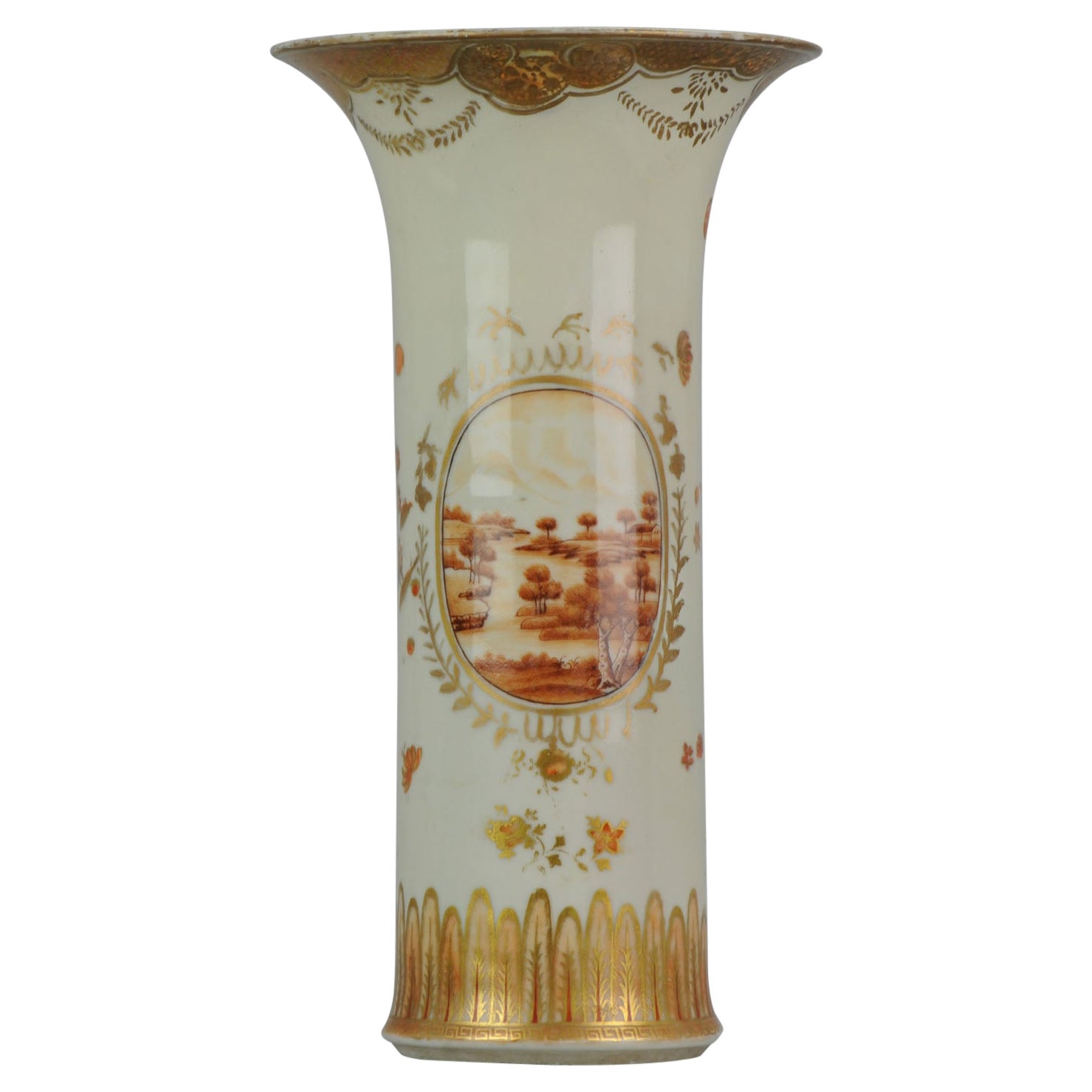 Antique Jiaqing Period Beaker Vase Qing Chinese Porcelain Chine de Commande