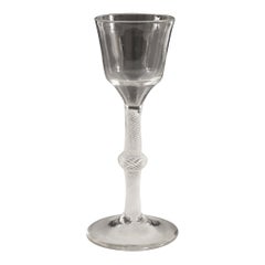 18th Century Multi Spiral Opaque Twist Wine Glass c1760