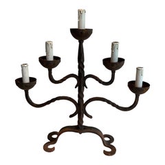 5 Lights Wrought Iron Candlestick