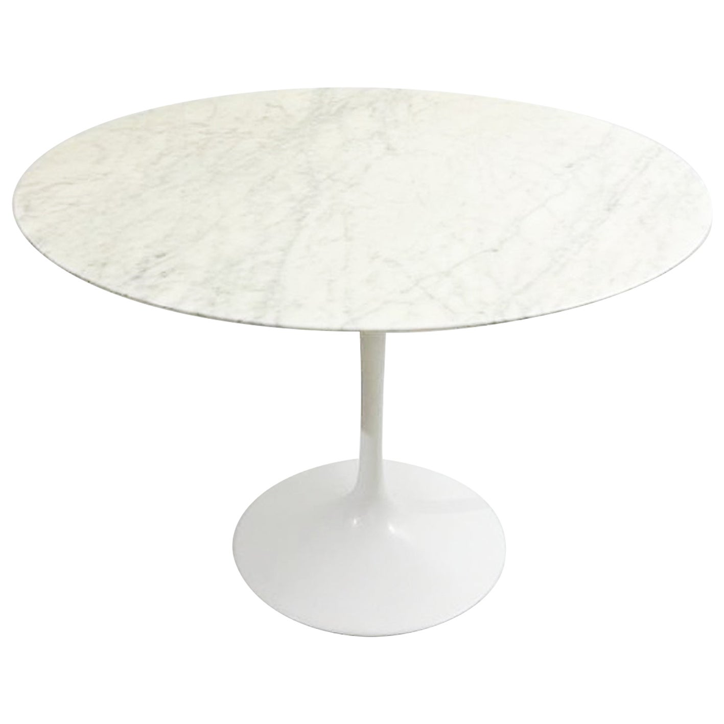 Mid-century Round White Marble Tulip Dining Table by Eero Saarinen for Knoll