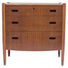 Commode suédoise en Zebrano du milieu du siècle, vers 1950