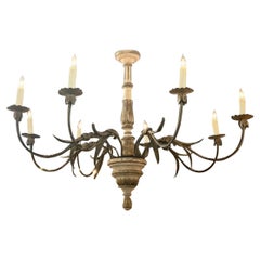 19th Century Italian Carved and Parcel Gilt 8 Arm Chandeliers