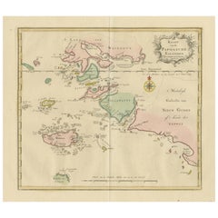 Antique Map extending from the Spice Islands to the west of Papua New Guinea