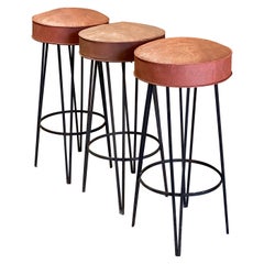 Retro 1950s Iron Hairpin Leg Bar Stools