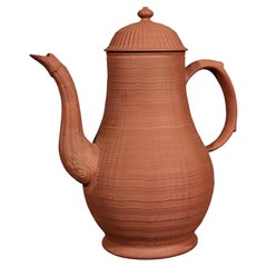 English Stoneware Pottery Redware Coffee Pot