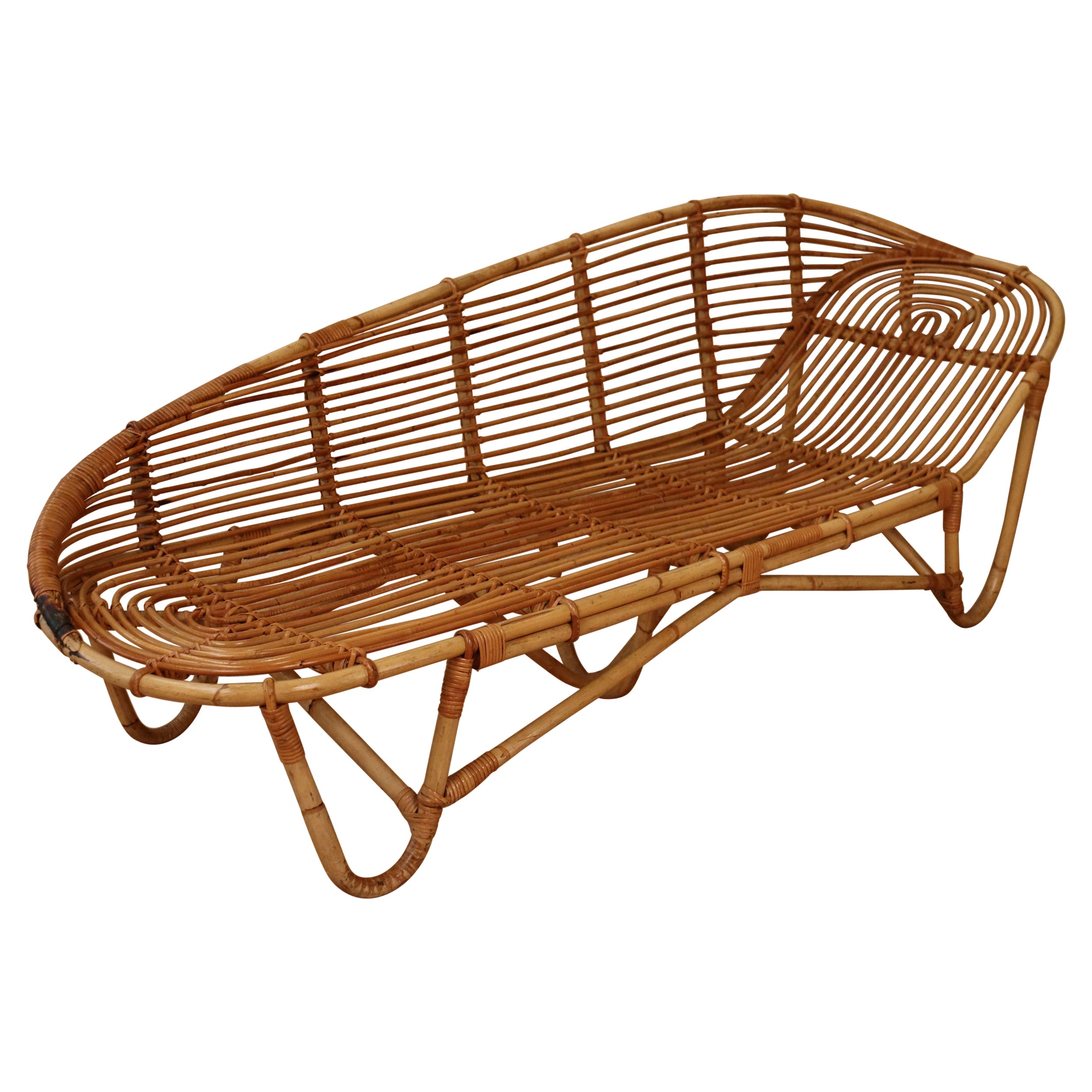 Rattan Daybed 1960s For Sale