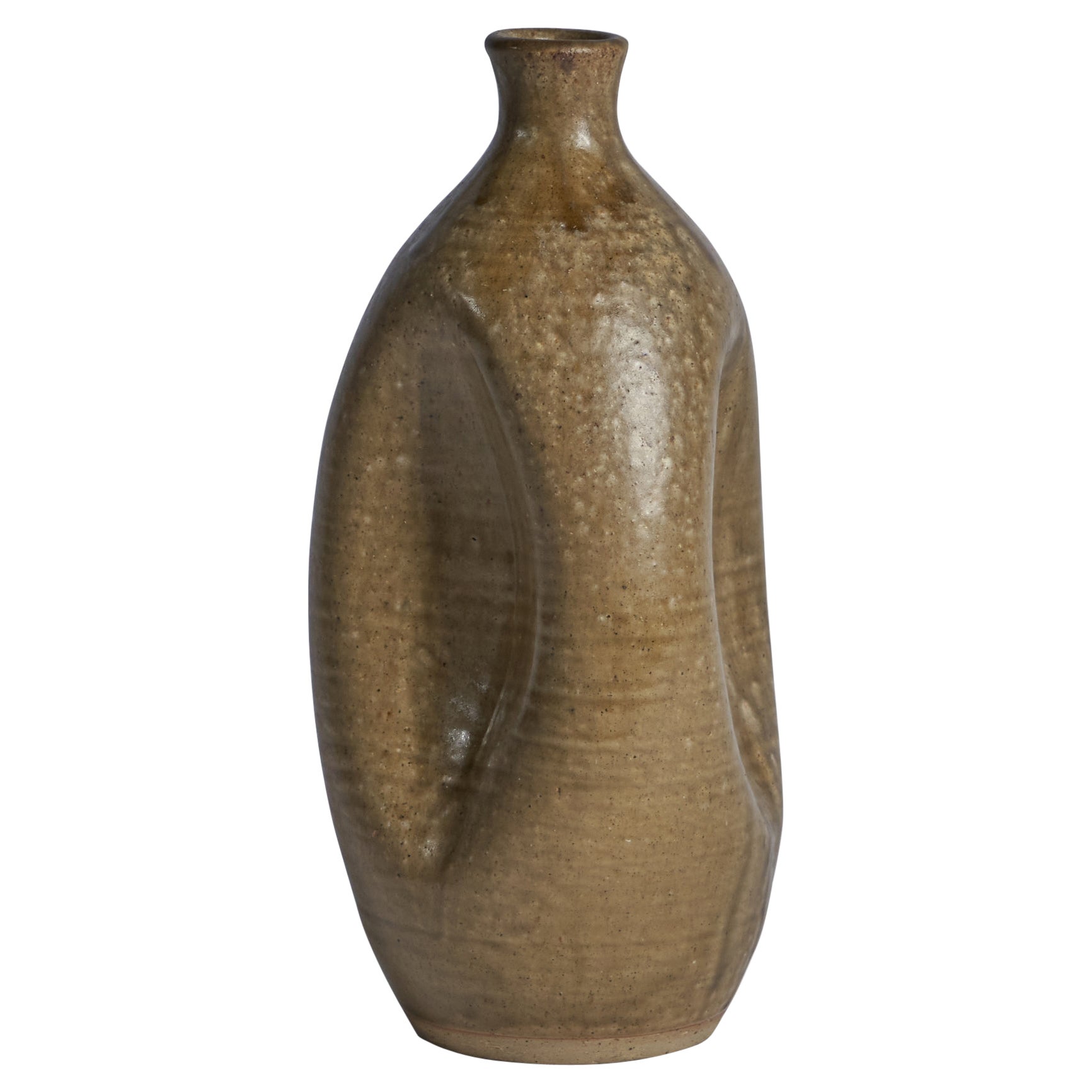 Cole Pottery, "Pinched Bottle" Vase, Earthenware, USA, 1940s
