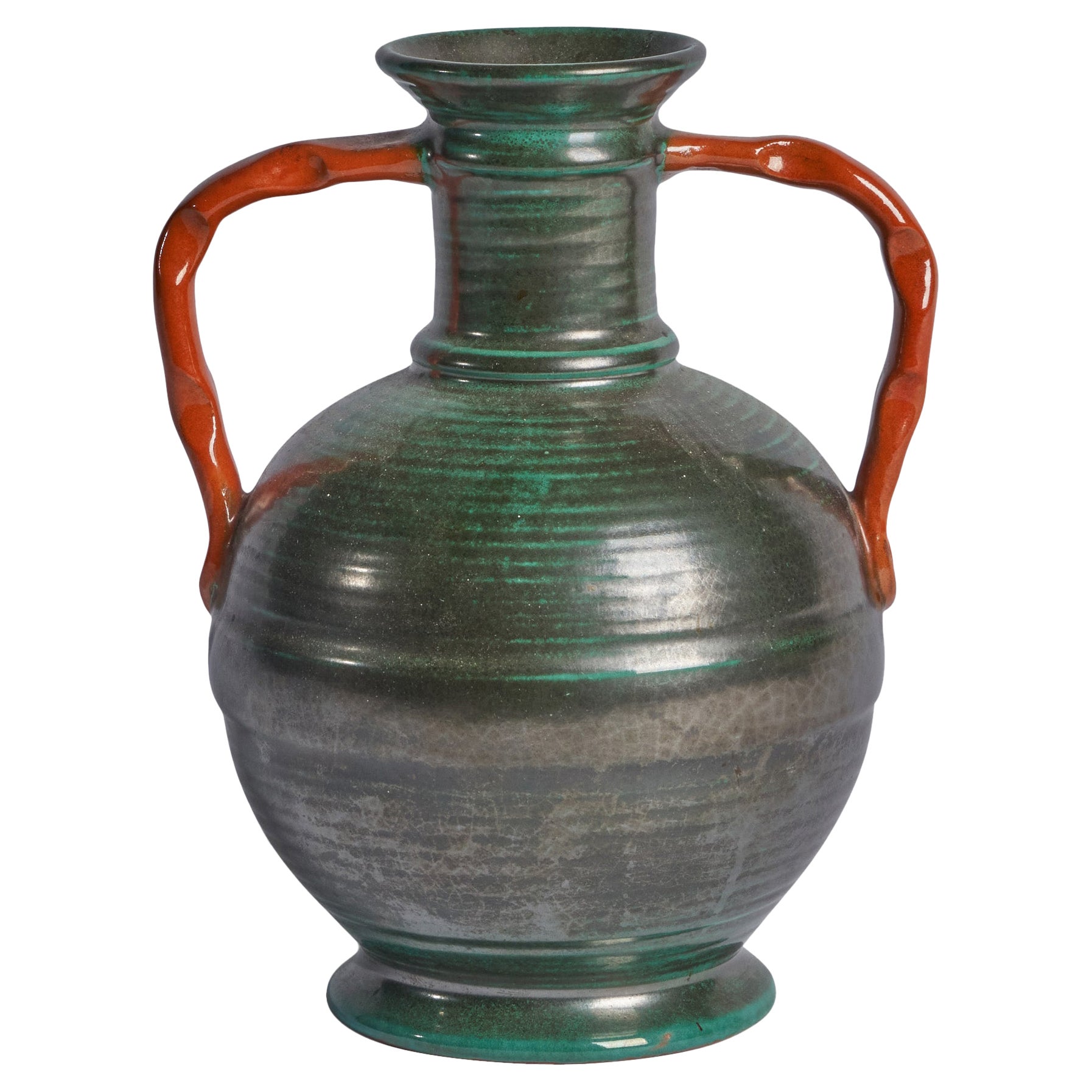 Upsala Ekeby, Vase, Earthenware, Sweden, 1930s For Sale