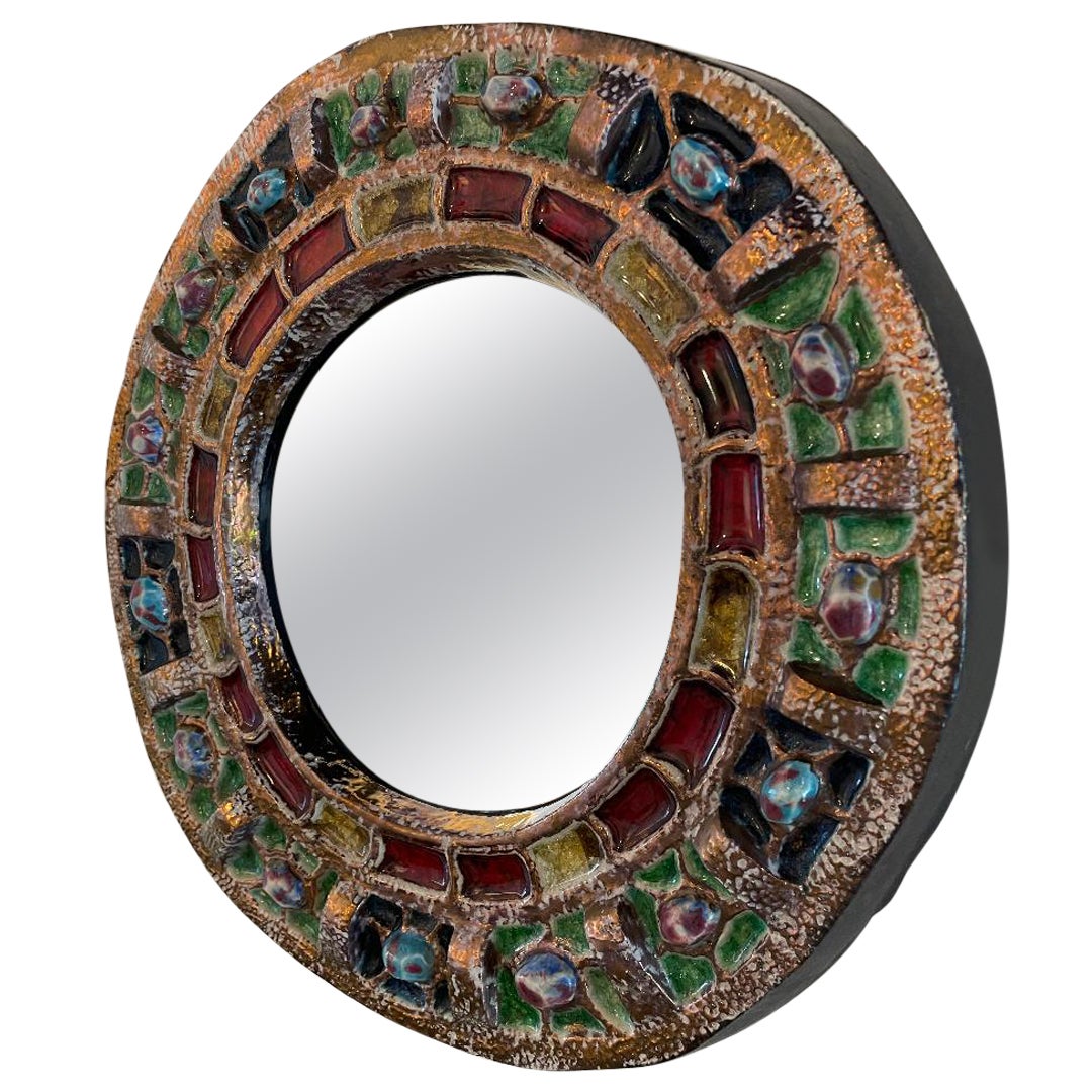 Ceramic mirror by Roger Guerin 1950'S  For Sale