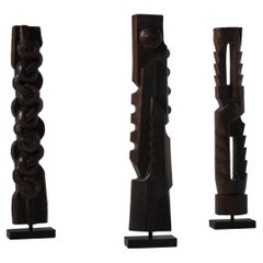 Large set of Abstract wooden sculptures, France 1970s – IV