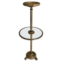 Vintage Bronze, Glass and Brass Ashtray on Stand by Maison Baguès