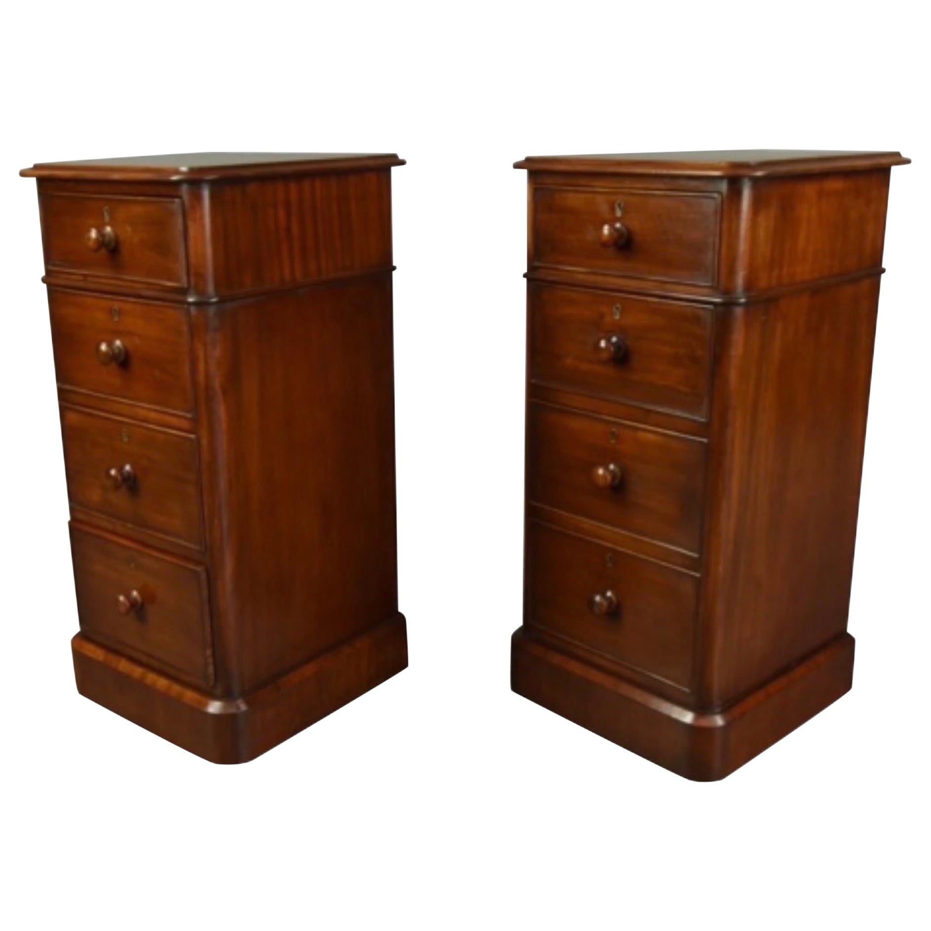 Pair Antique Mahogany Bedside Chests at 1stDibs