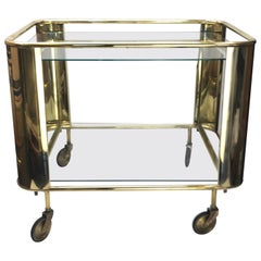 Mid Century Brass Bar Cart