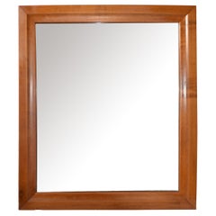 Retro 1970 Early American Traditional Maple Wood Rectangle Wall Mirror Moosehead