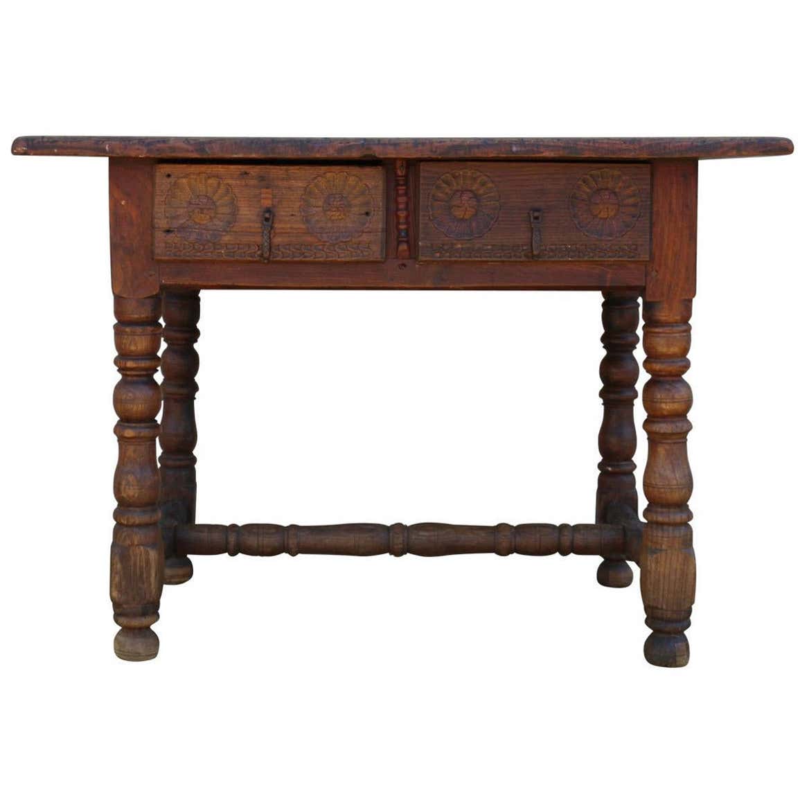 Antique Rustic Spanish Colonial Farm Table For Sale at 1stDibs