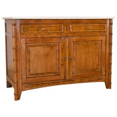 Antique 19th Century Faux Bamboo Buffet with Marble Top