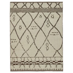 Tapis de style marocain Off-White avec motif géométrique Brown de Rug & Kilim