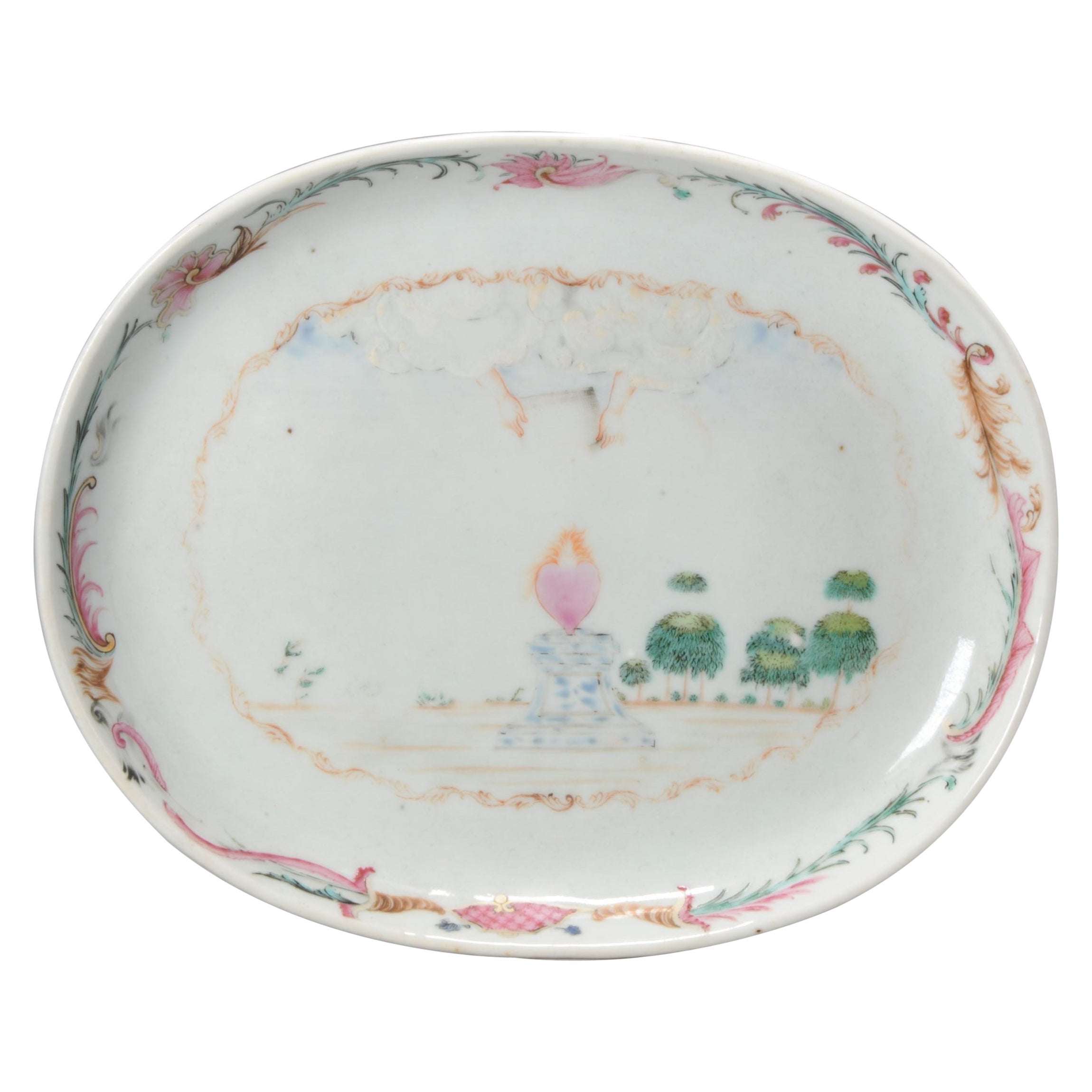 Antique Chinese Teapot Porcelain Eternal Love Scene de Commande, 18th Century For Sale