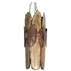 Midcentury Brutalist Torch-Cut Pendant 11