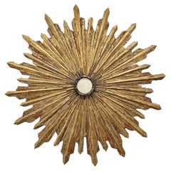 Vintage Italian Carved Wood Gold Leaf Sunbursts