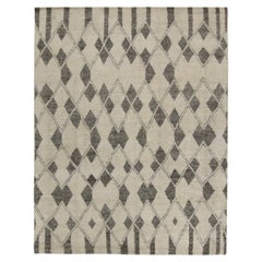 Rug & Kilim's Tapis de style marocain en ivoire avec motifs de diamants gris