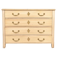Baker Furniture French Provincial Cream Painted Chest of Drawers, Circa 1960s